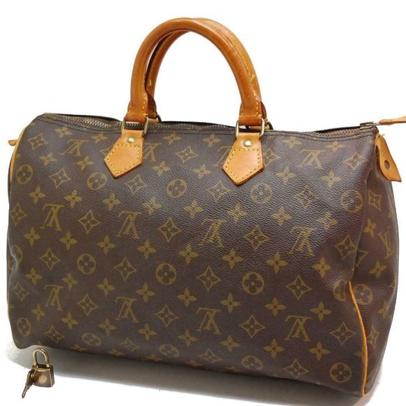 Louis Vuitton Handbags - EUC Vintage Louis Vuitton Speedy 35 Monogram Logo Satchel Boston Bag Brown VI864